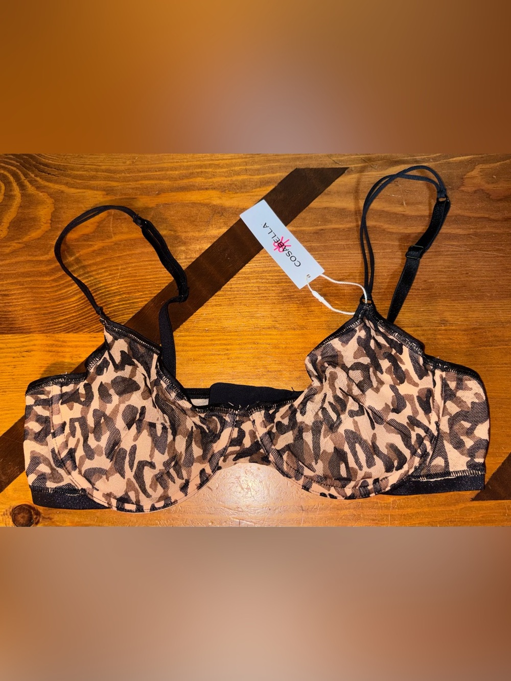 Cosabella Soire Confidence Printed Molded Bra in Leopard Print Size 34C NWT